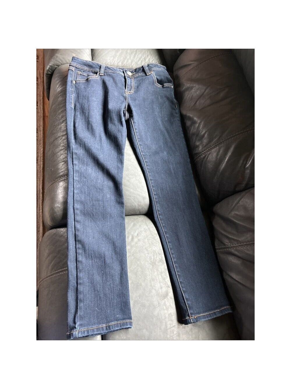 INC International Concepts Navy Blue Denim Skinny Leg Stretch Jeans Womens 12S